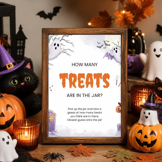ハロウィンお菓子の数当て瓶サイン ポスター