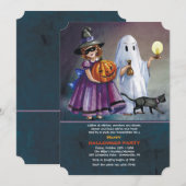 ハロウィンお菓子をもらいにいく誘い状 招待状 (正面/裏面)