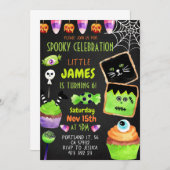 ハロウィンお菓子クッキー子供誕生日招待状 招待状 (正面/裏面)