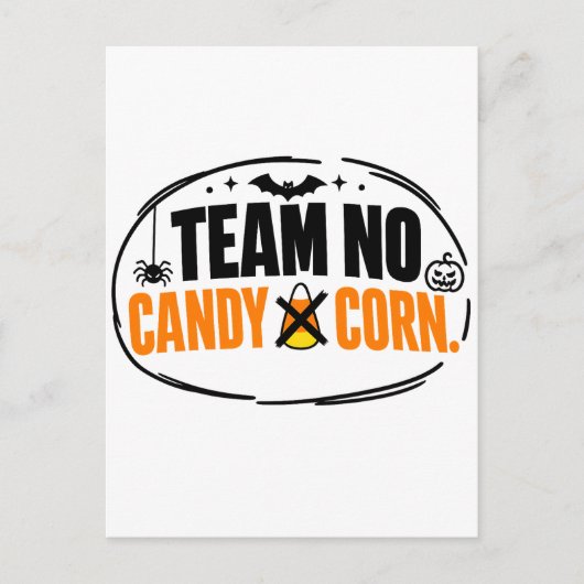 ハロウィンお菓子コーンナシ派ジョークグッズ ポストカード (正面)