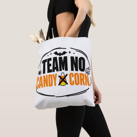 ハロウィンお菓子コーンナシ派ジョーク トートバッグ (クローズアップ)
