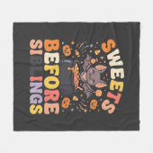 ハロウィンお菓子兄弟交換 フリースブランケット (正面(横))