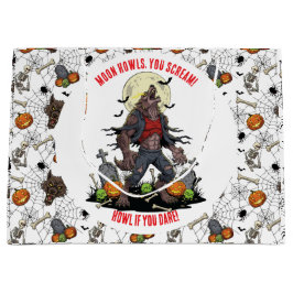 🐺 ハロウィンお菓子入れ 🎃💀 ラージペーパーバッグ