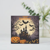 ハロウィンお菓子 - 幽霊屋敷、かぼちゃとコウモリ シーズンカード (スタンド正面)