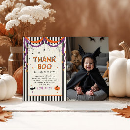 ハロウィンお誕生日おめでとうキッズフォト サンキューカード