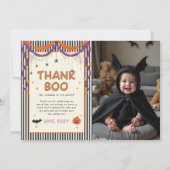 ハロウィンお誕生日おめでとうキッズフォト サンキューカード (正面)