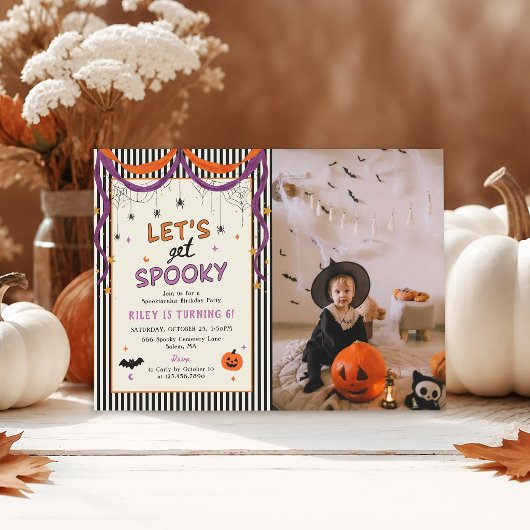 ハロウィンお誕生日おめでとうキッズフォト 招待状