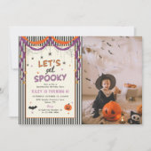 ハロウィンお誕生日おめでとうキッズフォト 招待状 (正面)