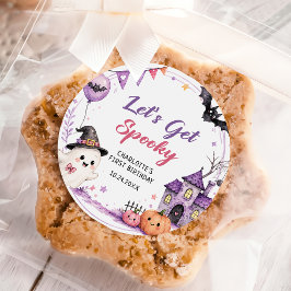 ハロウィンお誕生日おめでとうステッカー Let's Get Spooky ラウンドシール