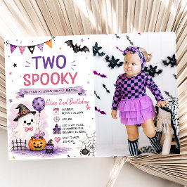ハロウィンお誕生日パーティーの写真 2つのスケアスタイル 招待状