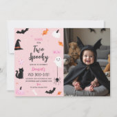 ハロウィンお誕生日パーティーの写真（2人の怪しい人付き） 招待状 (正面)