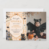ハロウィンお誕生日パーティーの怖可愛い写真 招待状 (正面)