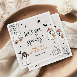 ハロウィンお誕生日パーティーキッズにオバケがいっぱい スタンダードカクテルナプキン