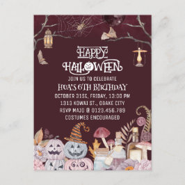 ハロウィンお誕生日パーティー招待状 ポストカード