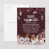ハロウィンお誕生日パーティー招待状 ポストカード (正面/裏面)