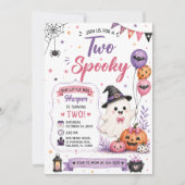 ハロウィンお誕生日パーティー2人組の怪しいデザイン 招待状 (正面)
