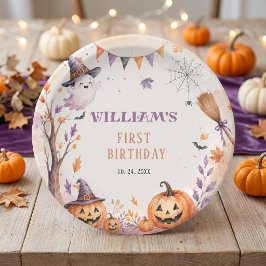 ハロウィンお誕生日パーティー スケアクロウカボチャ ペーパープレート