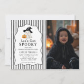 ハロウィンお誕生日フォト:子供たちを怖がらせよう 招待状 (正面)