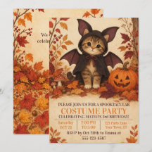 ハロウィンお誕生日会のかわいい子猫コウモリコスチューム