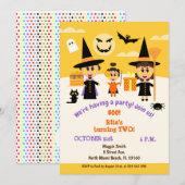 ハロウィンお誕生日会のご招待状 女の子2歳 招待状 (正面/裏面)
