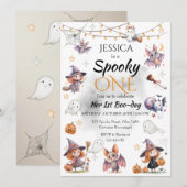 ハロウィンお誕生日会の招待状 招待状 (正面/裏面)