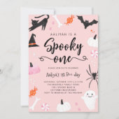ハロウィンお誕生日会の招待状 Spooky One 招待状 (正面)