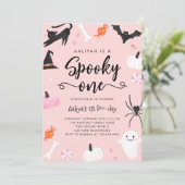 ハロウィンお誕生日会の招待状 Spooky One 招待状 (スタンド正面)