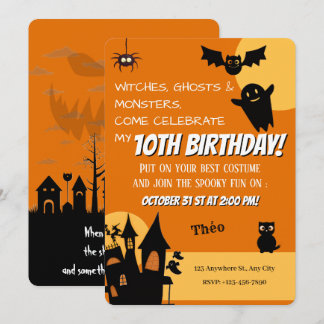 ハロウィンお誕生日会 招待状
