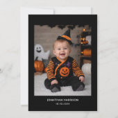 ハロウィンお誕生日会 2歳 男の子 写真入り 招待状 (裏面)
