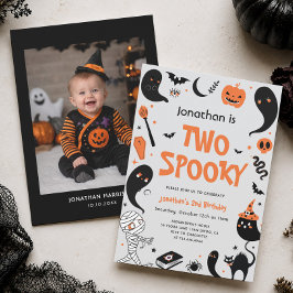 ハロウィンお誕生日会 2歳 男の子 写真入り 招待状