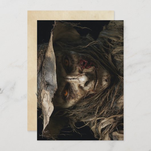 ハロウィンかかしグリーティングカード (正面/裏面)