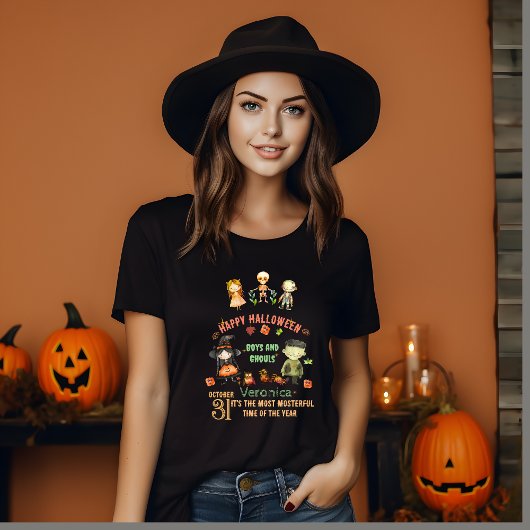ハロウィンかわいいパーソナライズされたモンスターTシャツ Tシャツ