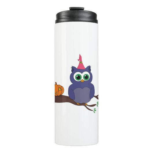 ハロウィンかわいいフクロウとカボチャ タンブラー (正面)