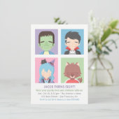 ハロウィンかわいいモンスターはパーティの招待状をからかいます 招待状 (スタンド正面)