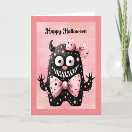 ハロウィンかわいいモンスターカー子供へド サンキューカード