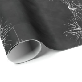 ハロウィンかわいい黒板スパイダーをテーマにした模様 ラッピングペーパー