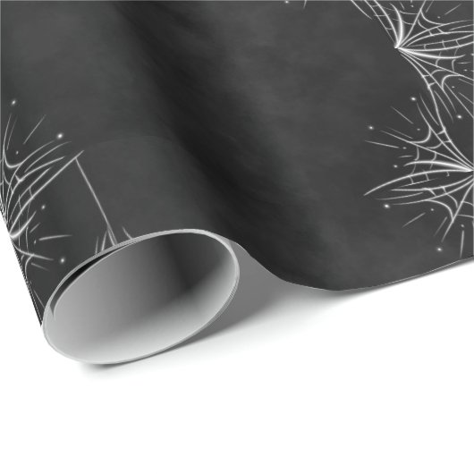 ハロウィンかわいい黒板スパイダーをテーマにした模様 ラッピングペーパー (ロールコーナー)