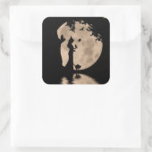 ハロウィンかわいらしの魔女と家族猫フクロウレイブン スクエアシール (バッグ)