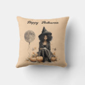 ハロウィンかわいらしの魔女と満月バルーン クッション (裏面)