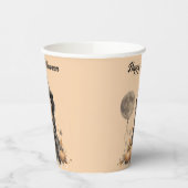 ハロウィンかわいらしの魔女と満月バルーン 紙コップ (左)