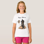 ハロウィンかわいらしの魔女と満月バルーン Tシャツ (正面フル)
