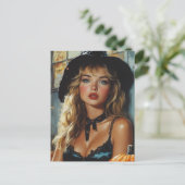 ハロウィンかわいらしウィッチ ポストカード (スタンド正面)