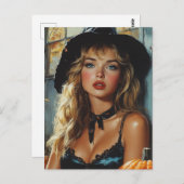 ハロウィンかわいらしウィッチ ポストカード (正面/裏面)