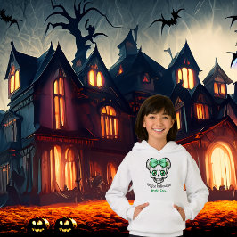 ハロウィンかわいらしスカルグリーンボウのパーソナライズ