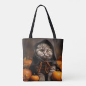 ハロウィンかわいらしブラウン虎猫子猫 トートバッグ (裏面)