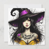 「ハロウィンがもっと魔女っぽく」Happy Halloween シーズンカード (正面)