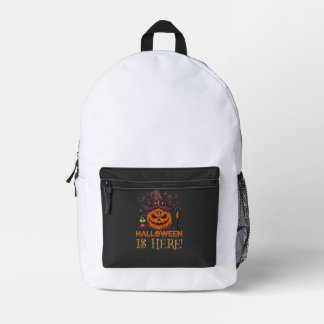 ハロウィンがやってきた カボチャ 魔女の帽子 マジックコールドロン プリントバックパック