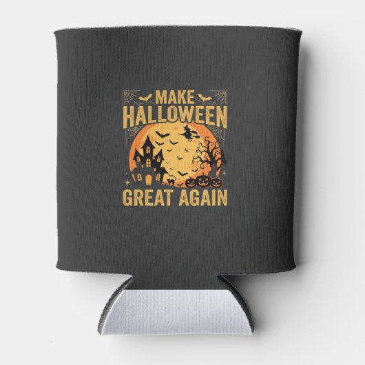 ハロウィンが再び素晴らしい 幽霊屋敷 カボチャ 缶クーラー (正面)