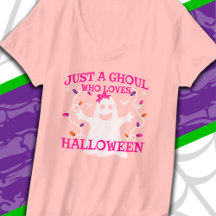 ハロウィンが大好きなだけの女の子のキュートなピンクの幽霊