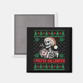 ハロウィンが好きなクリスマスセーター 楽しいホリデー マグネット (正面/裏面)
